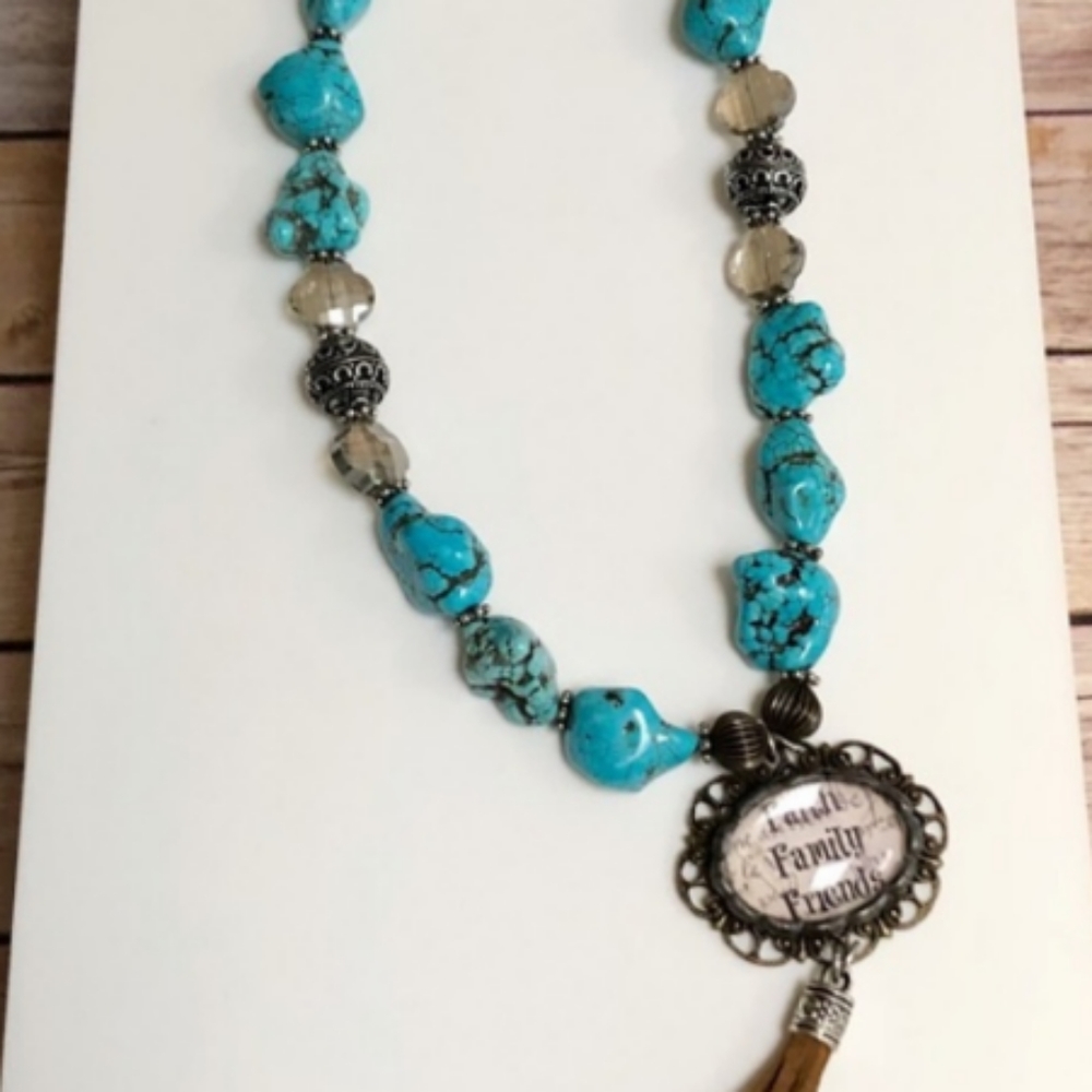 Turquoise Long Tassel Necklace